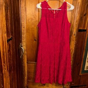 Elegant Red Lace Dress